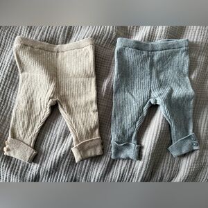 Zara Kids Ribbed Leggings Set - Beige and Gray